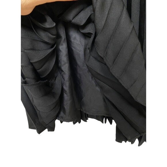 Apt.9 Black Pleated midi skirt preppy classic academia elastic waist lined Sz XS - Picture 3 of 4